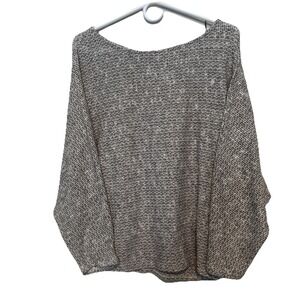 Sadie & Sage Pullover Knit Sweater Size Medium Soft Lightweight Brown Cream